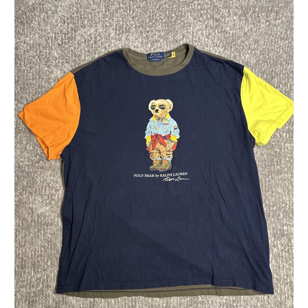 Polo Ralph Lauren Polo Bear T-Shirt Mens XL Colorblock Expedition Bear
